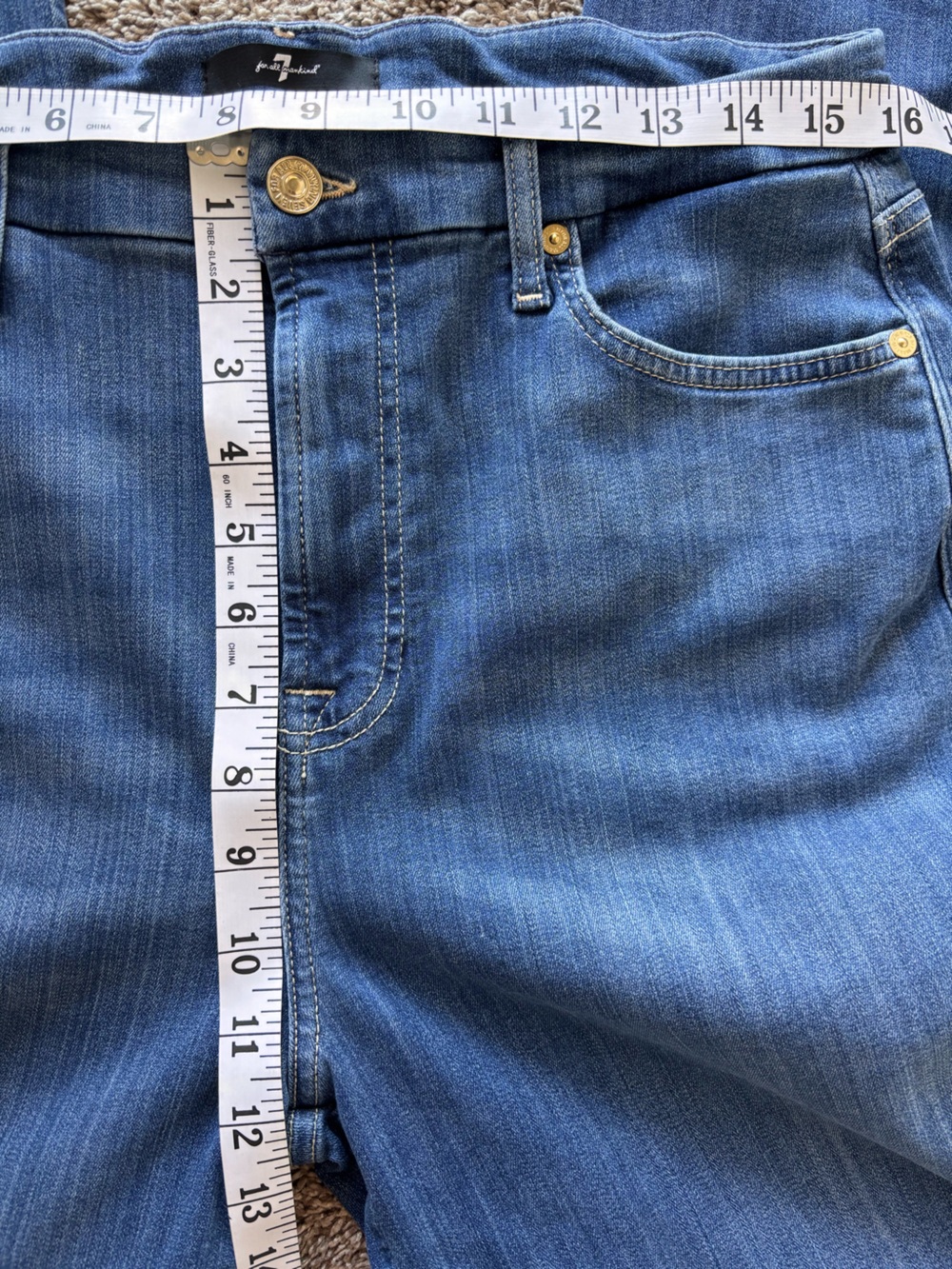7 for all Mankind Womens Kimmie straight navigation jeans 32 high medium wash - Picture 11 of 12